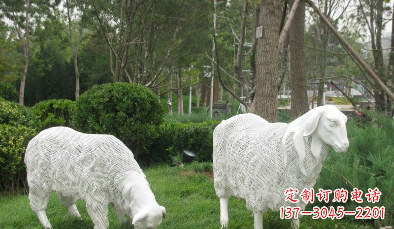 兰州不锈钢绵羊公园动物雕塑