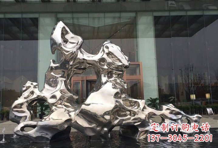 兰州精美太湖石雕塑,不锈钢企业的杰作