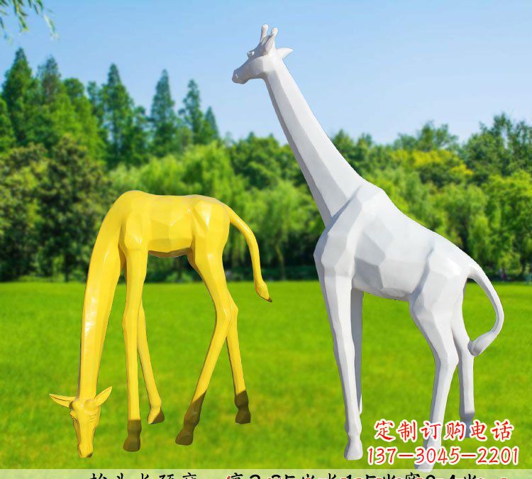 兰州不锈钢长颈鹿雕塑完美结合美丽与耐久