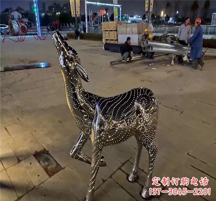 兰州不锈钢时尚小鹿雕塑