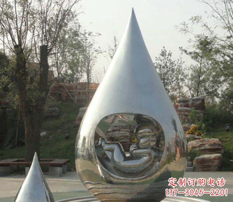 兰州不锈钢水滴雕塑精致简约的艺术之美