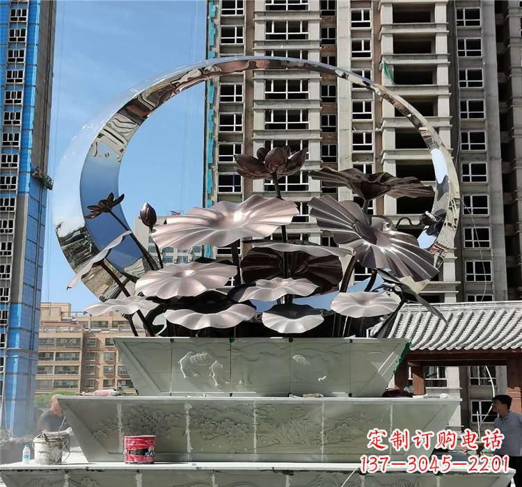 兰州不锈钢水景荷花雕塑
