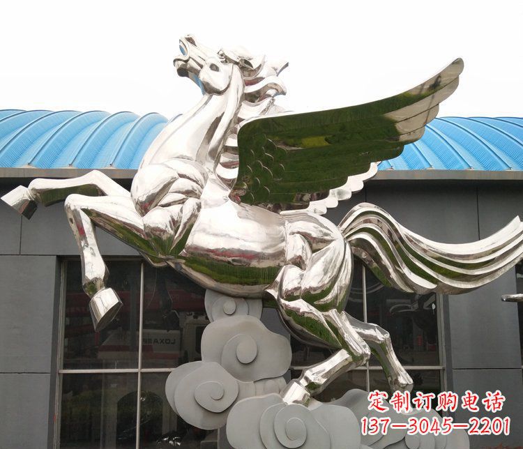 兰州不锈钢踏云的飞马城市雕塑