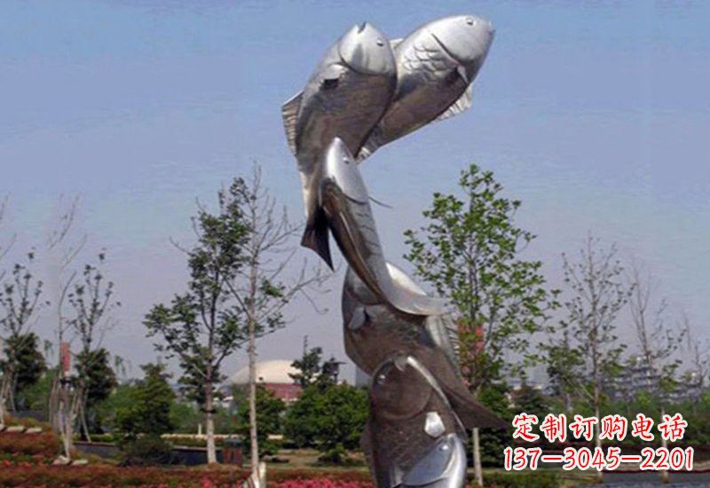 兰州不锈钢跳跃的鲤鱼雕塑