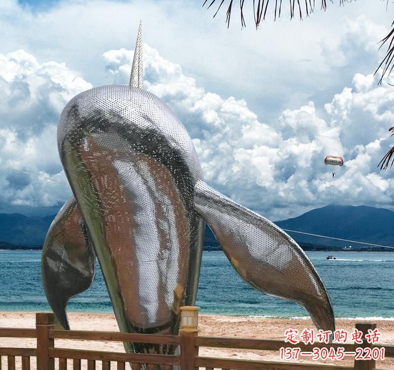 兰州不锈钢鲸鱼雕塑精美绝伦