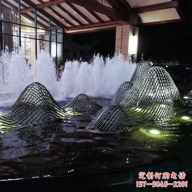 兰州不锈钢铁艺水景假山精美雕塑艺术