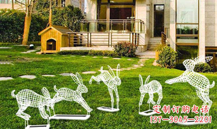 兰州不锈钢兔子镂空雕塑