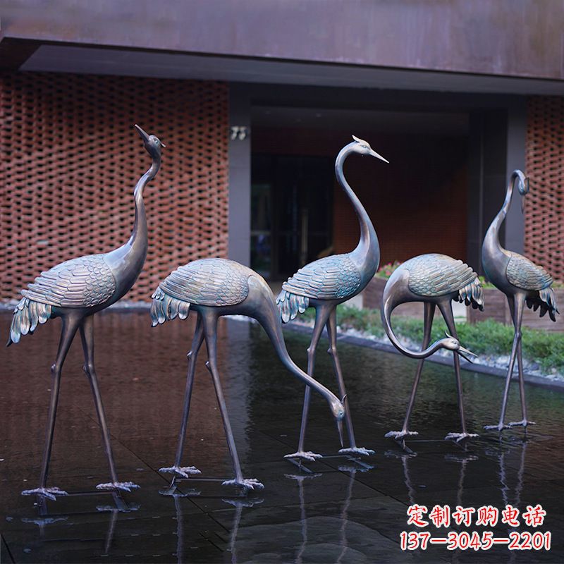 兰州不锈钢仙鹤飞翔雕塑