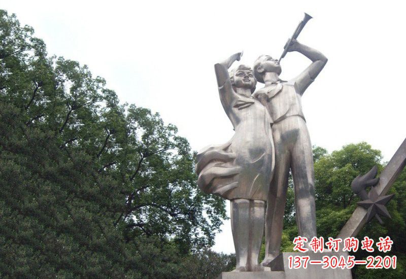 兰州不锈钢小学生雕塑缔造美丽校园新风貌