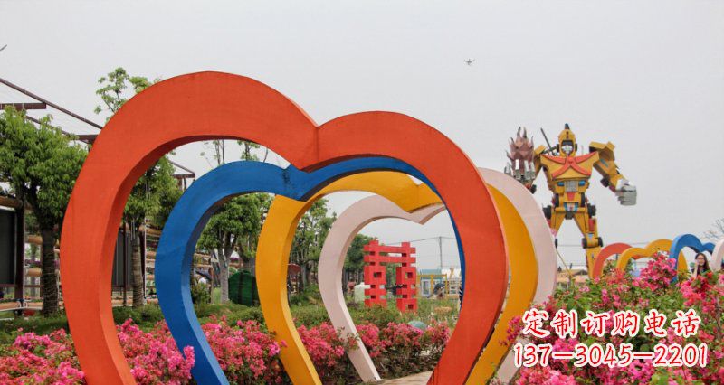 兰州不锈钢心形拱门公园雕塑