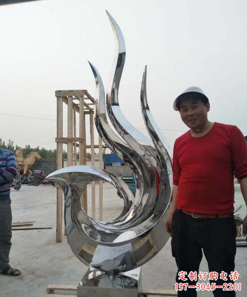 兰州不锈钢艺术凤凰雕塑1