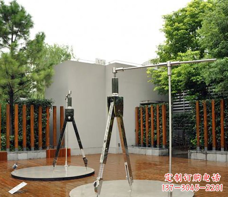 兰州不锈钢圆规雕塑