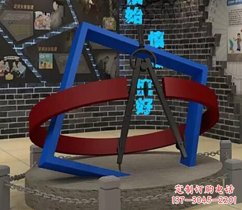 兰州不锈钢圆规景观雕塑