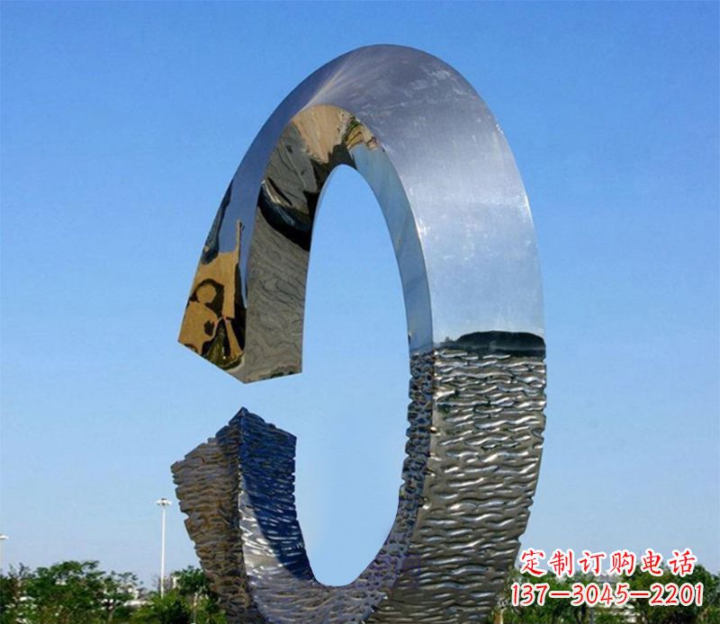 兰州不锈钢圆环标志景观雕塑