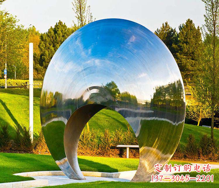 兰州不锈钢圆环抽象雕塑1