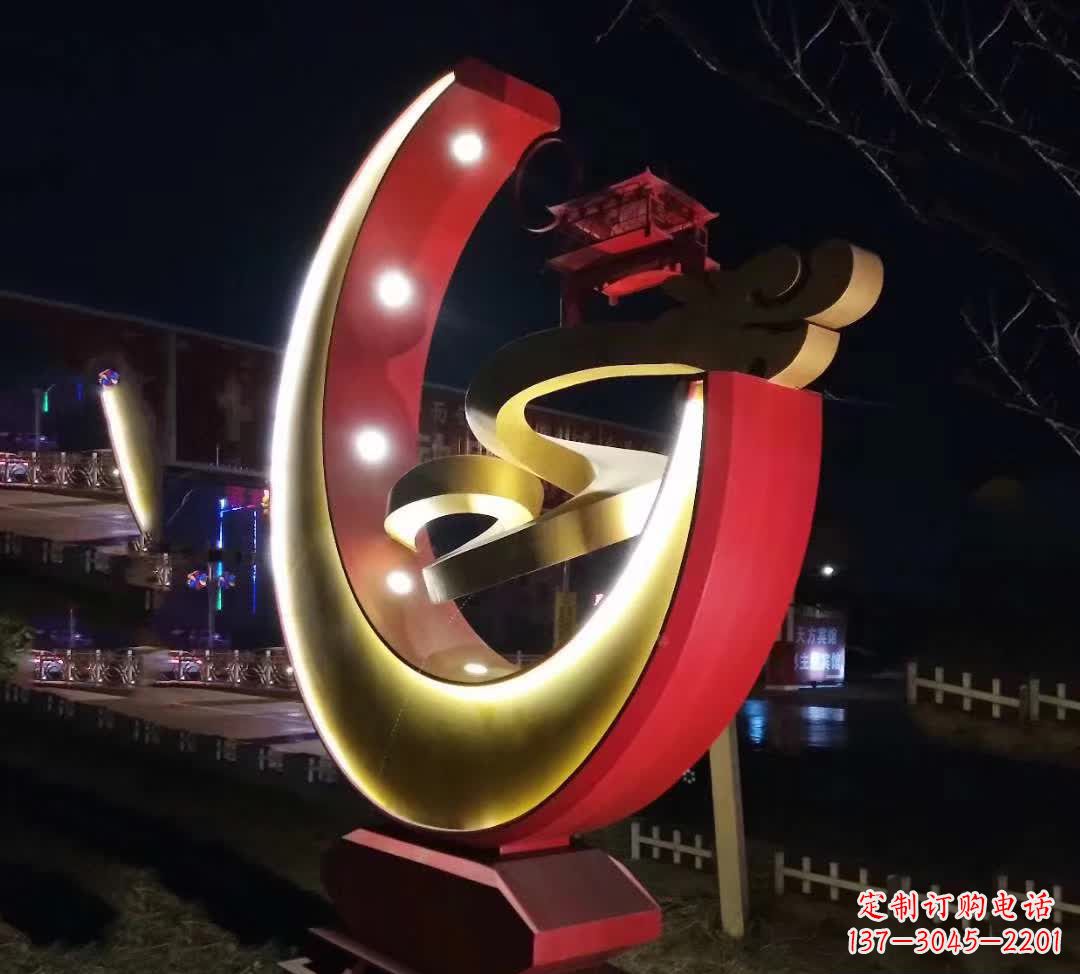 兰州不锈钢月亮抽象雕塑——璀璨星空下的绝美艺术