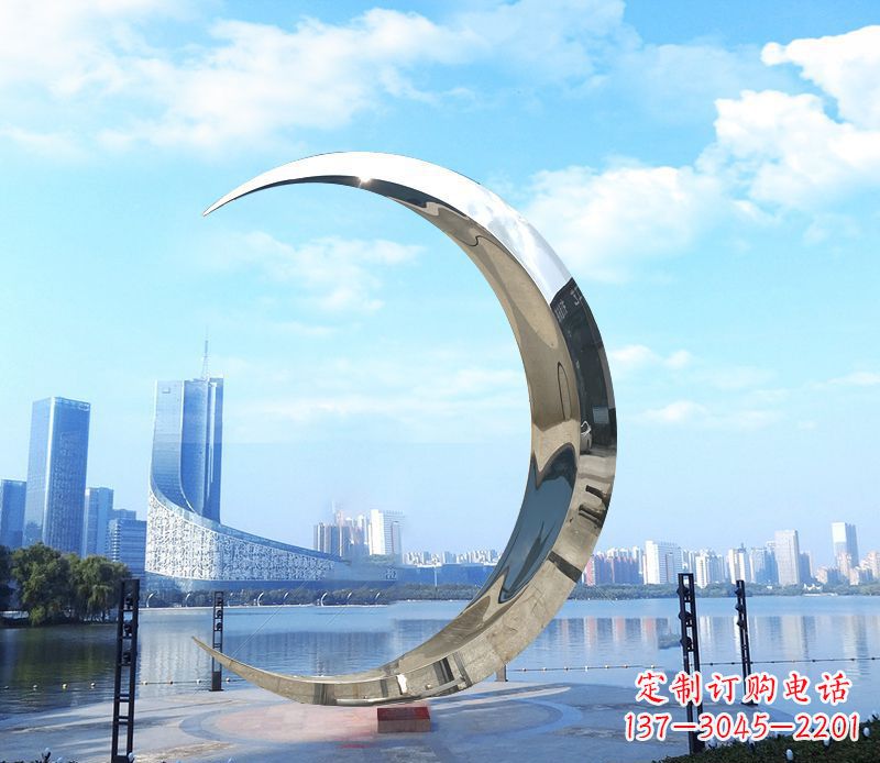 兰州不锈钢月亮雕塑象征着美丽的月亮