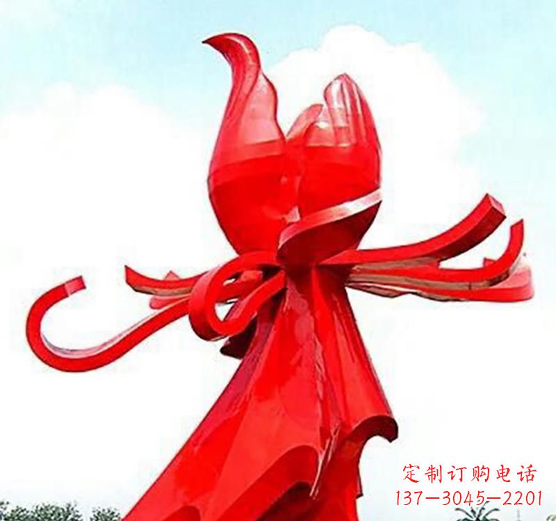 兰州不锈钢玫瑰雕塑,传递爱与和平