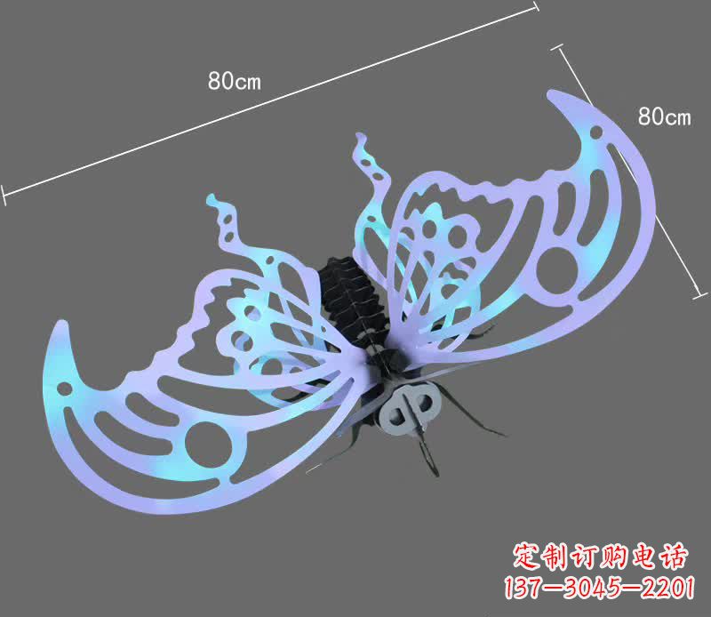 兰州彩绘不锈钢蝴蝶雕塑宛如梦幻般的艺术之作