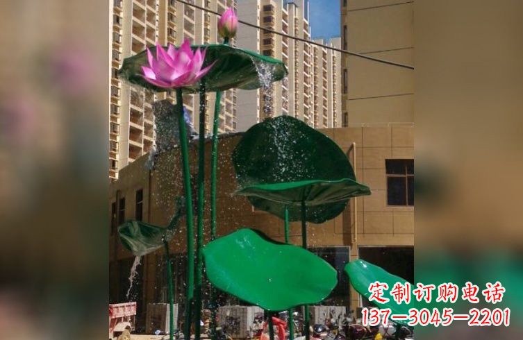 兰州彩色不锈钢荷花雕塑美丽而富有寓意