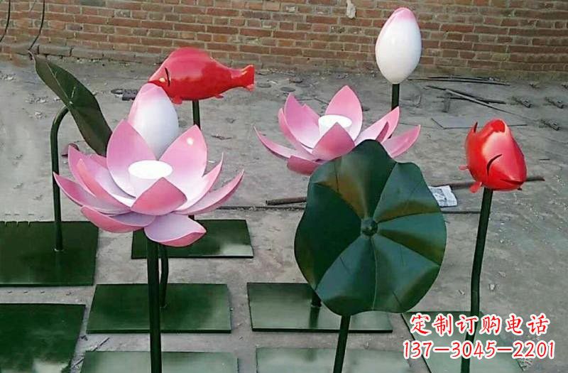兰州彩色不锈钢鲤鱼雕塑传承古典文化的艺术之作