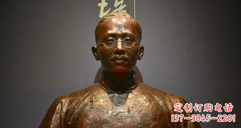 兰州蔡元培传承新中国先驱精神的铜雕
