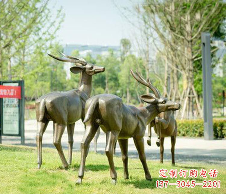 兰州藏羚羊公园羚羊铜雕