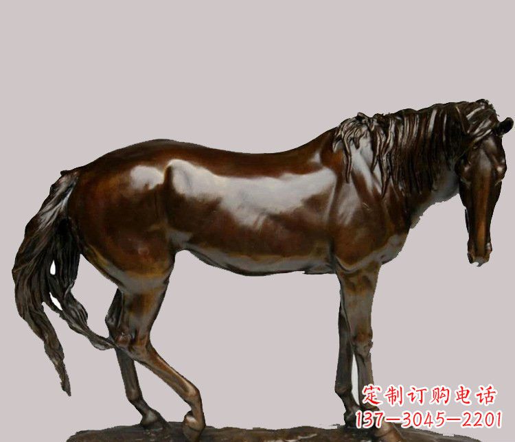 兰州草原动物马铜雕摆件 (4)