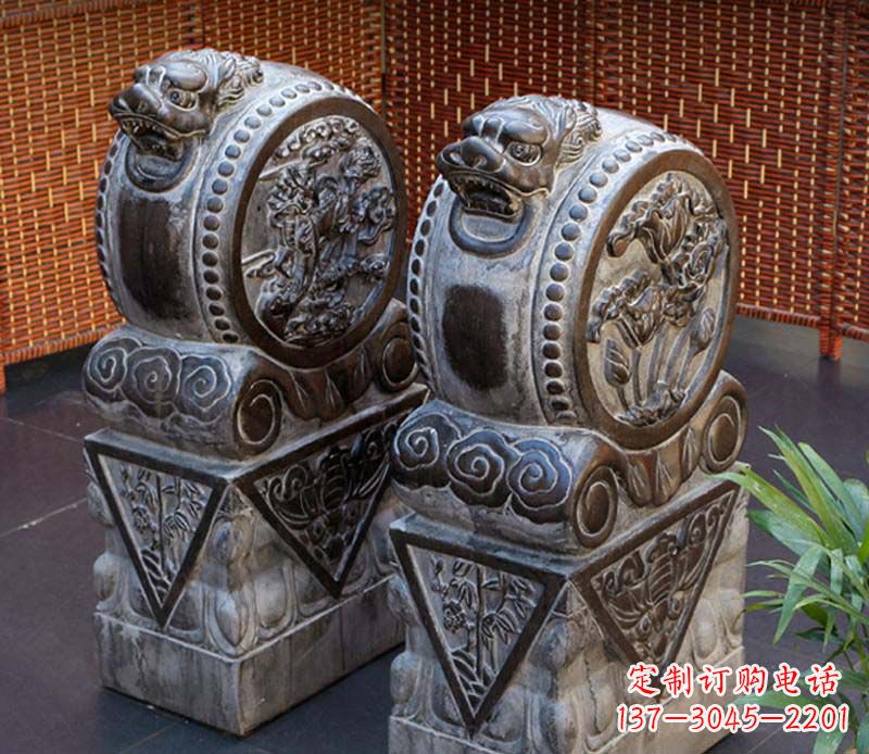 兰州茶楼景观仿古石门墩