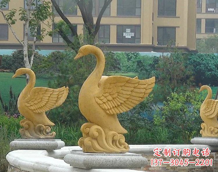 兰州天鹅雕塑美丽的园林装饰