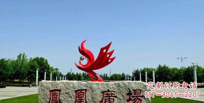 兰州不锈钢凤凰雕塑奔放优雅的艺术之作