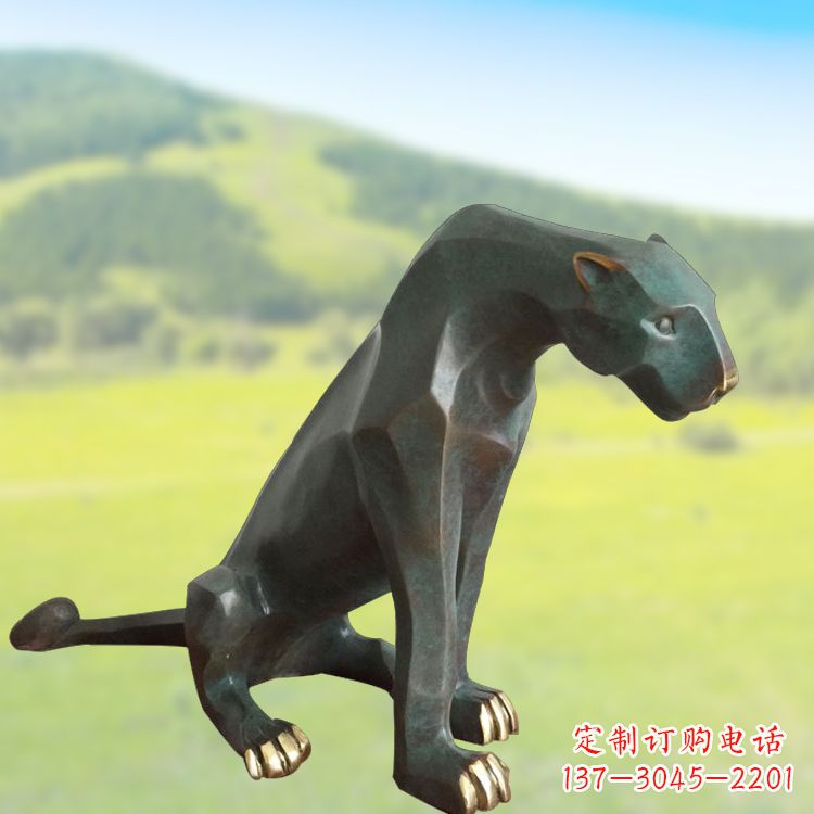 兰州精美铜质豹雕塑精致雕刻，精美外形