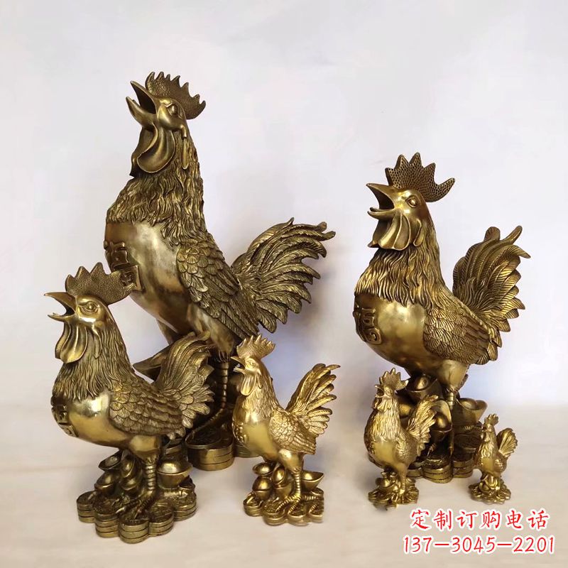 兰州鸡雕塑纯铜打造的精美艺术品