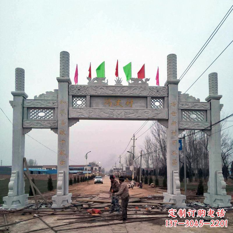 兰州传承古老石牌坊雕塑
