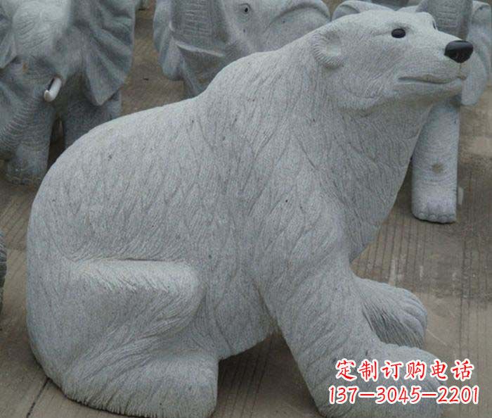兰州精美大理石雕刻的北极熊