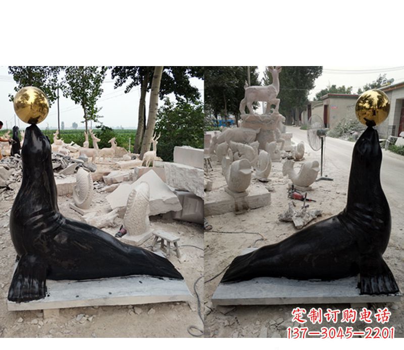 兰州大理石海豹雕塑