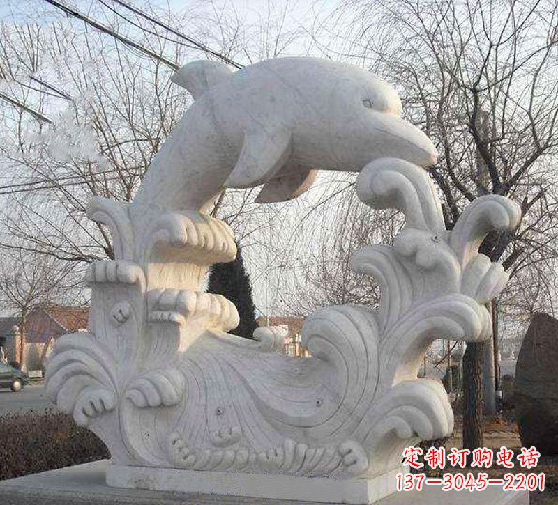 兰州海豚浪花大理石雕塑