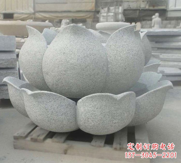兰州高雅精美的大理石公园莲花喷泉雕塑
