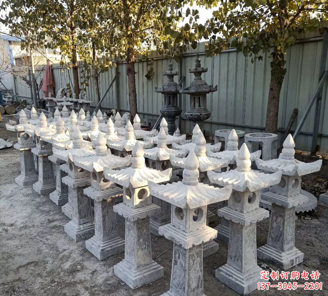 兰州优雅摩登,大理石公园石灯雕塑