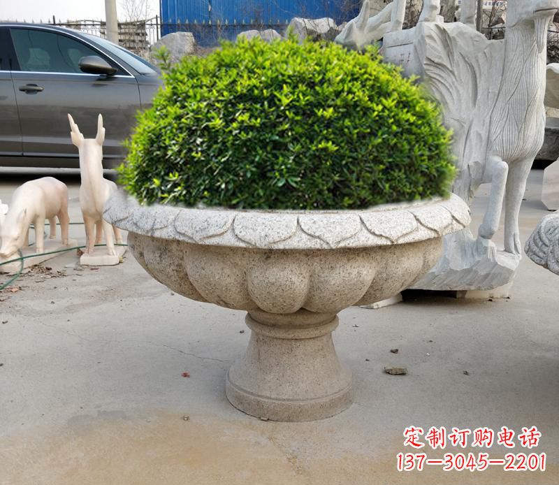兰州优雅大理石花盆雕塑