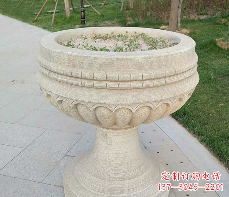 兰州大理石花盆石雕