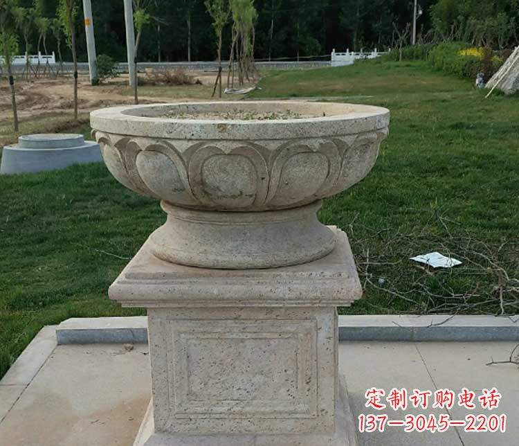 兰州大理石花盆石雕