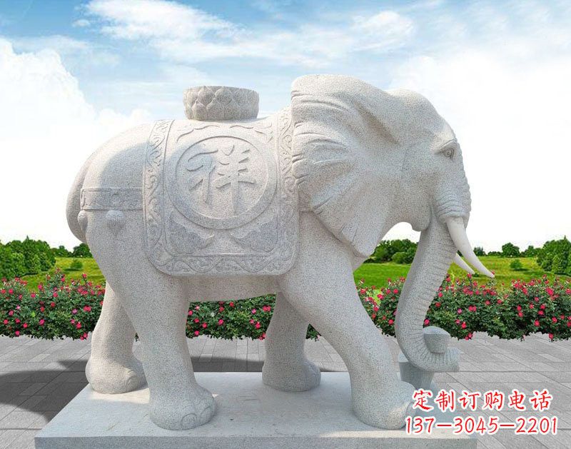 兰州精美大理石大象雕塑
