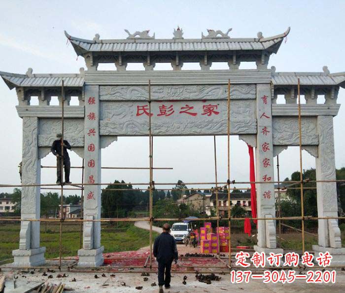 兰州大理石牌坊雕塑,精致美观,传承古风