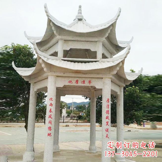 兰州大理石凉亭双层雕塑