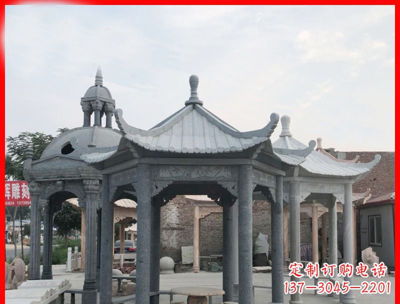 兰州六角凉亭石雕
