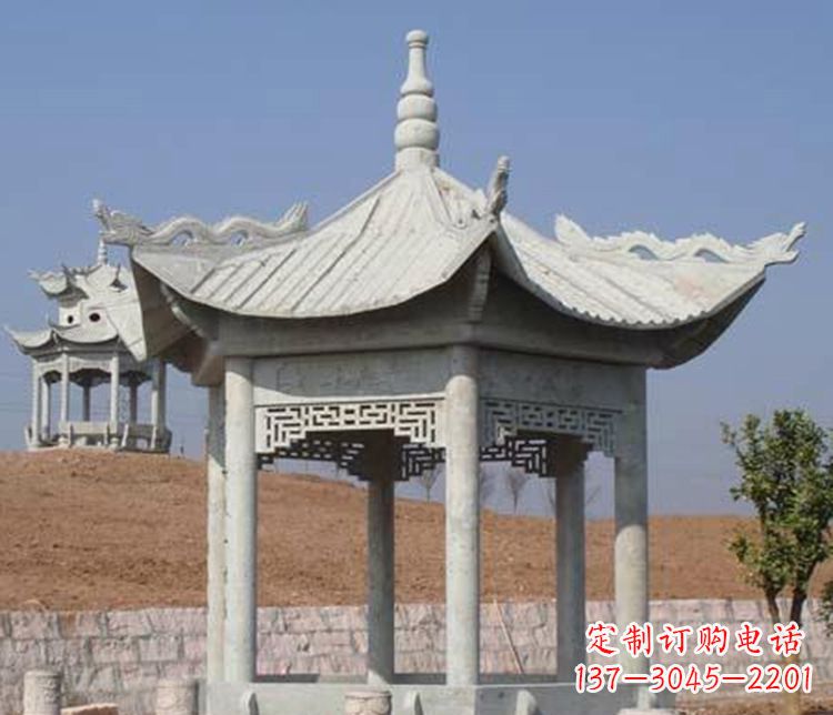 兰州精美大理石六角凉亭石雕