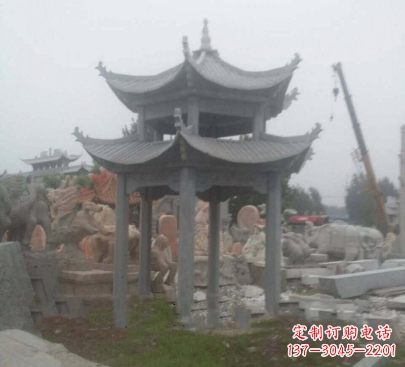 兰州大理石六角凉亭石雕,精美绝伦