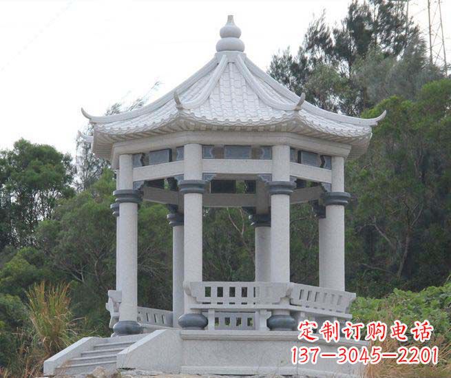 兰州大理石六角石雕凉亭营造舒适环境的完美体现