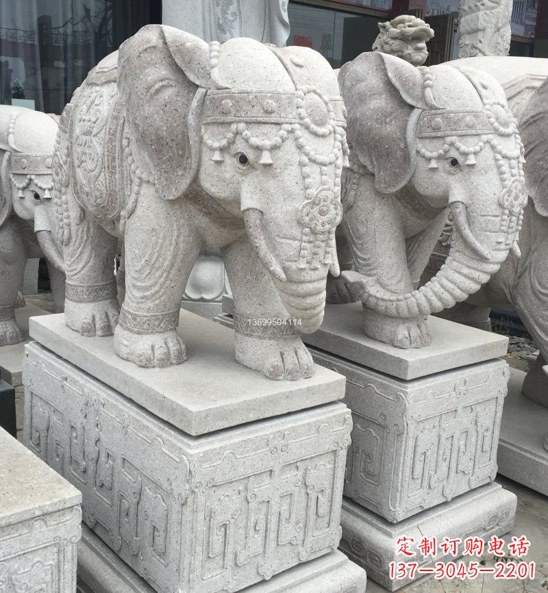 兰州精美绝伦的大理石门口大象雕塑